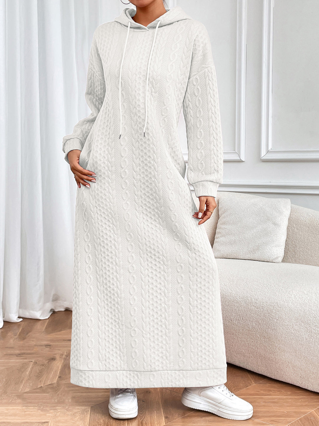 Knitted Sweatshirt Hooded Dress with Pockets (BUY 2 GET 30% OFF)