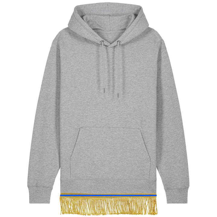 Men's Organic Cotton Pullover Hoodie with Fringes