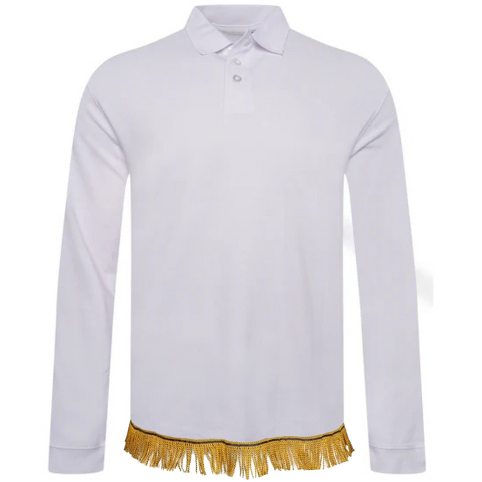 Cotton Long Sleeve Polo with Fringes (2 for $60/3 for $80) (8 Colors)