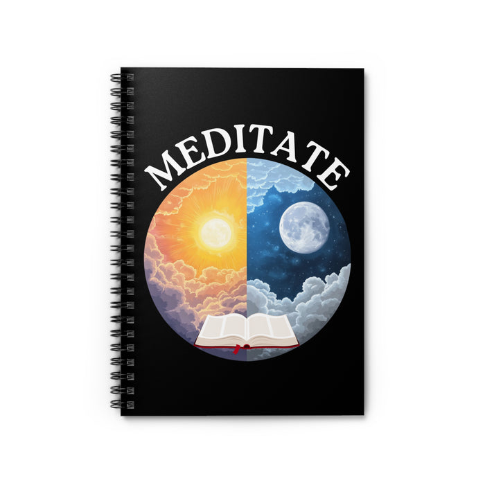 Black Meditate Spiral Notebook