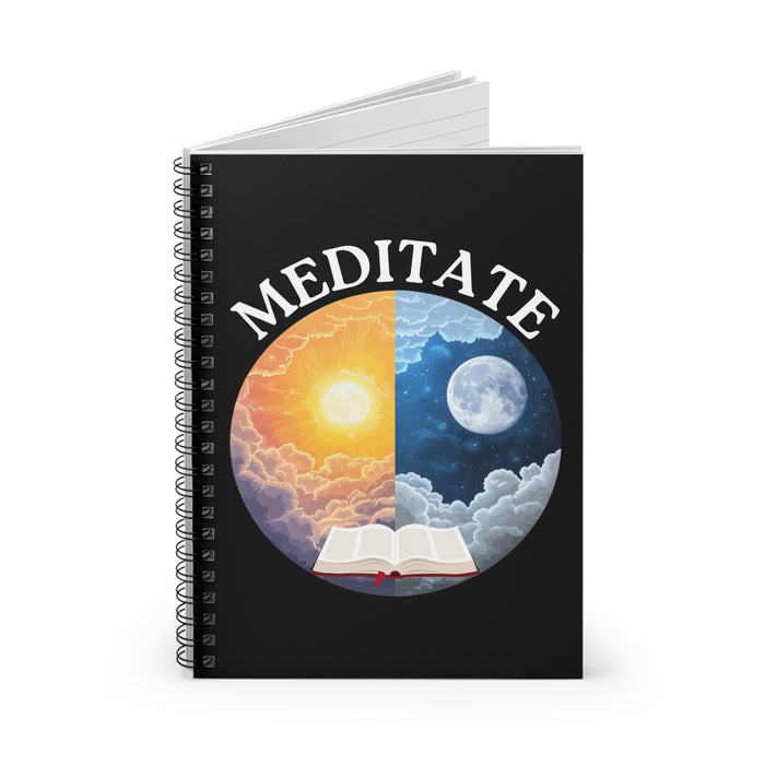 Black Meditate Spiral Notebook