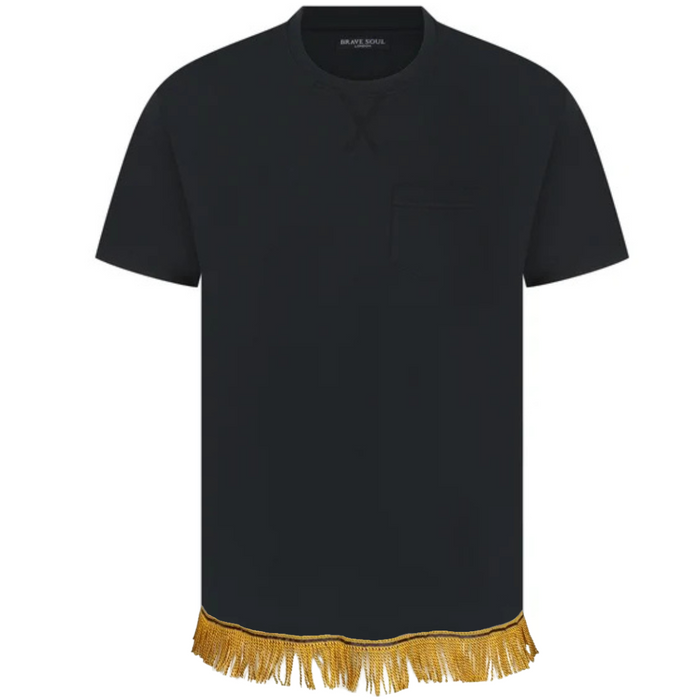 Men's Pocket T-Shirt with Fringes