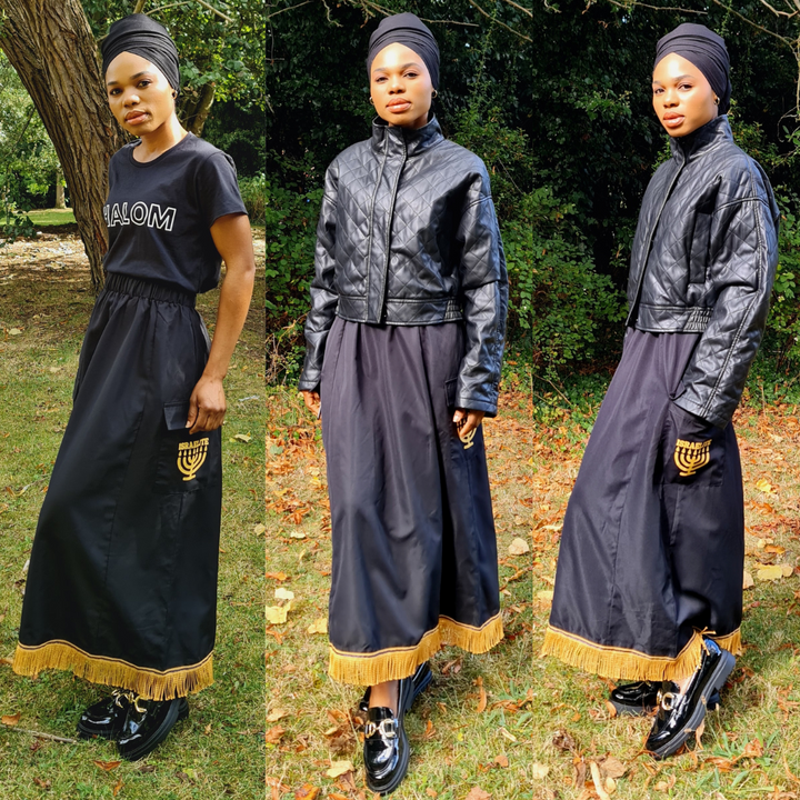 ISRAELITE Oversized Cargo Midi Skirt with Pockets