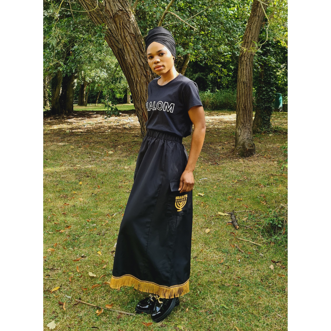 ISRAELITE Oversized Cargo Midi Skirt with Pockets