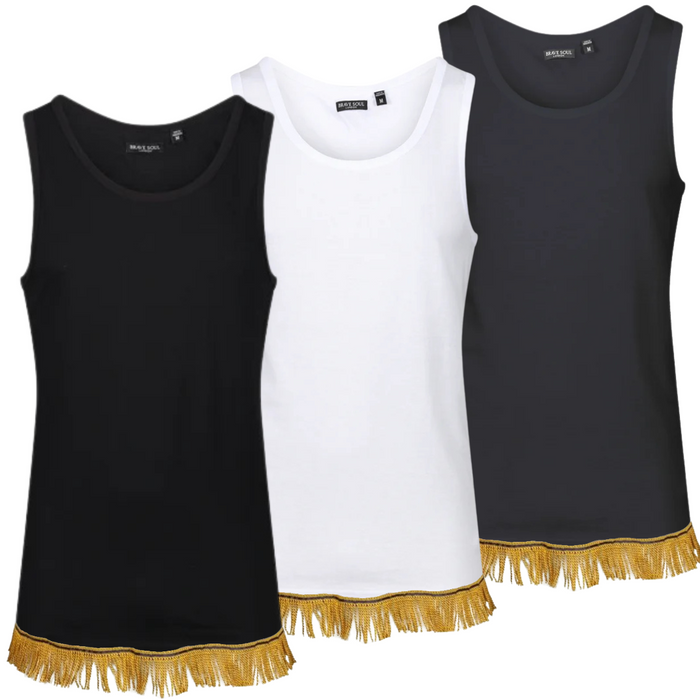 Men's Cotton Tank Tops with Fringes