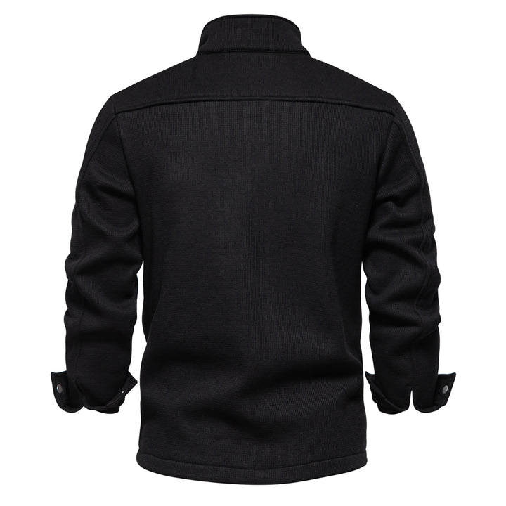 Men's Fleece Lined Button Up Jacket with Fringes