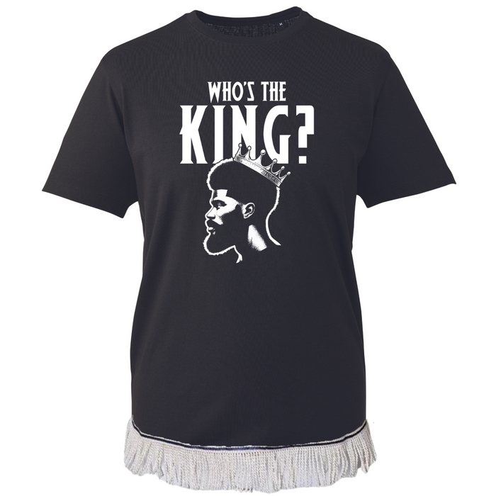 Men's Who's The King T-Shirt (White Vinyl) - Free Worldwide Shipping- Sew Royal US