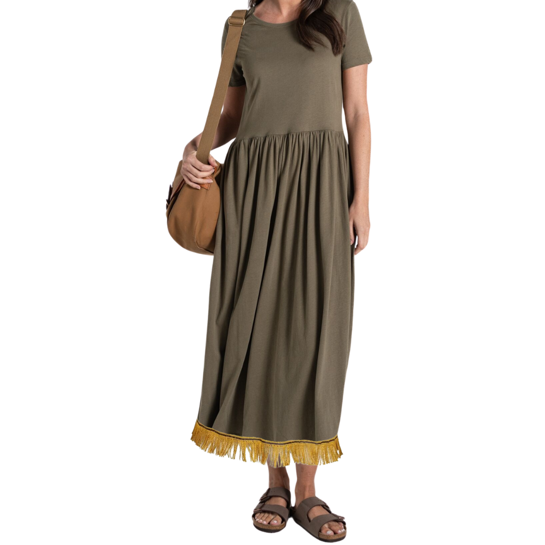 Organic Cotton Midi Dress with Pockets