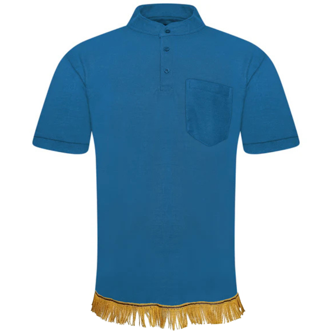 Men's Henley Collar Polo Shirt with Fringes