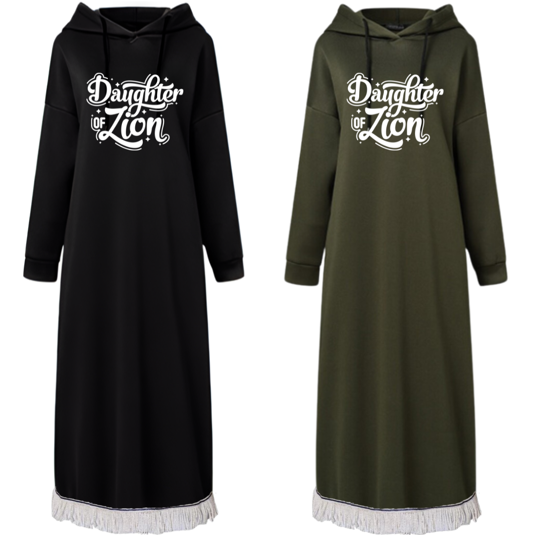 Daughter of Zion Hooded Sweatshirt Dress with Pockets