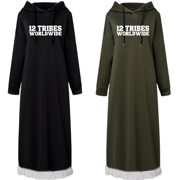 12 Tribes Worldwide Hooded Sweatshirt Dress with Pockets