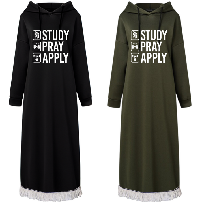 SPA Hooded Sweatshirt Dress with Pockets