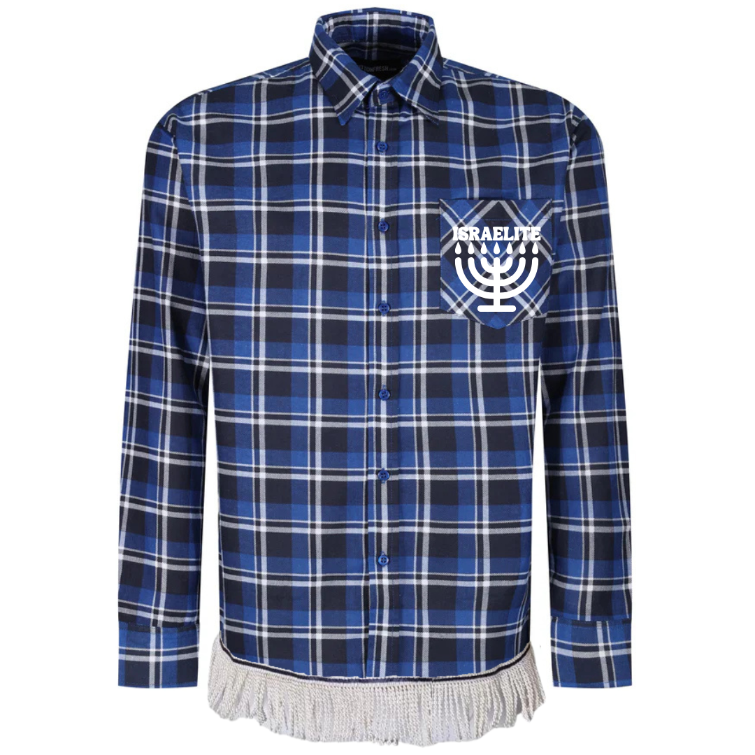 ISRAELITE Menorah Men's Brushed Cotton Check Shirt