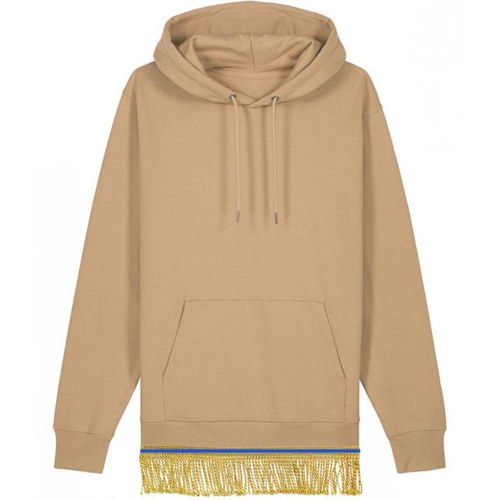 Men's Organic Cotton Pullover Hoodie with Fringes