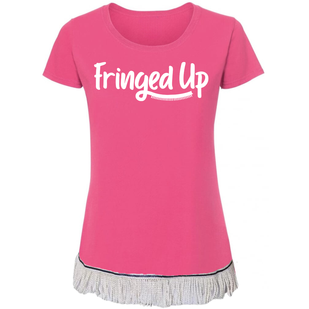 Fringed Up Women's T-Shirt with White Vinyl