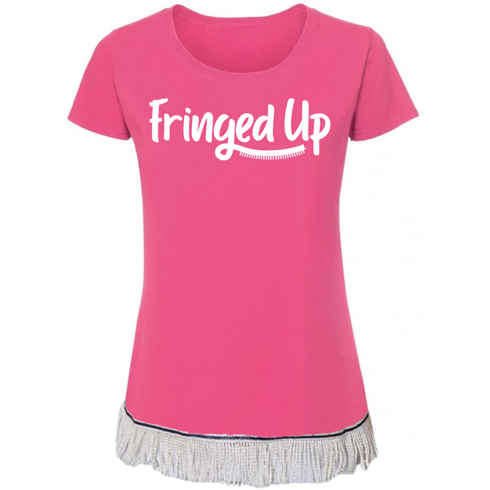 Fringed Up Women's T-Shirt with White Vinyl