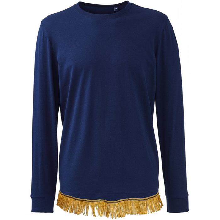 Men's Organic Long Sleeve Fringed T-Shirt