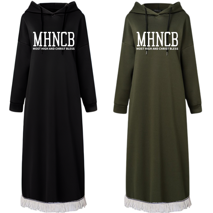 MHNCB Hooded Sweatshirt Dress with Pockets