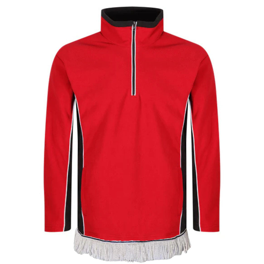 Men's Quarter Zip Fleece Top with Fringes