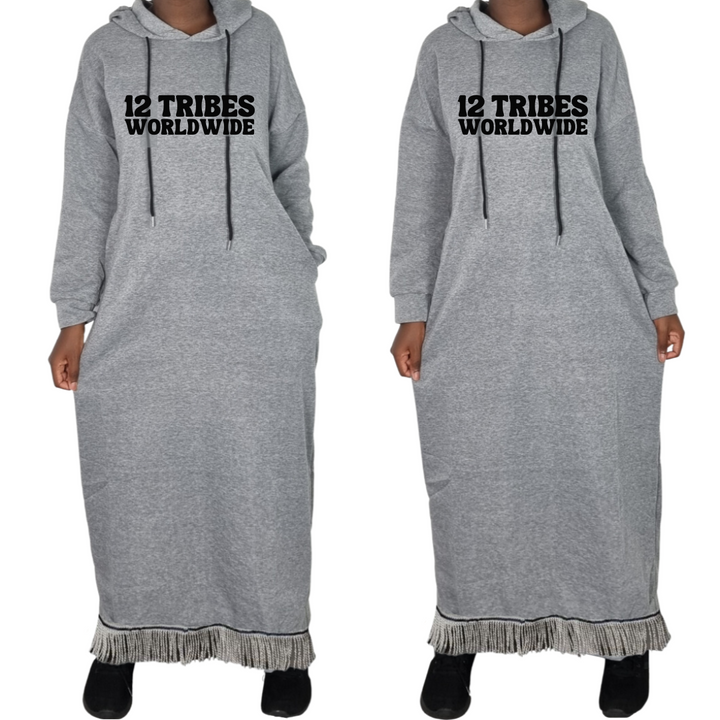 12 Tribes Worldwide Hooded Sweatshirt Dress with Pockets