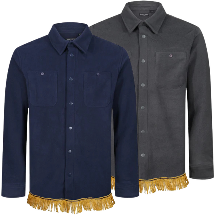 Men's Fleece Overshirt with Fringes