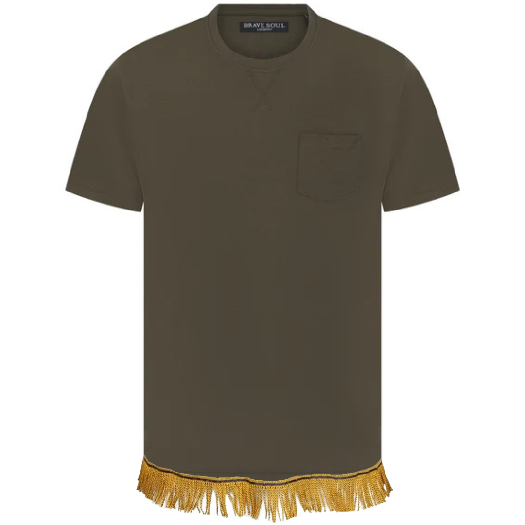 Men's Pocket T-Shirt with Fringes