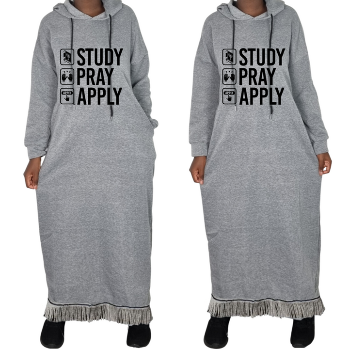 SPA Hooded Sweatshirt Dress with Pockets