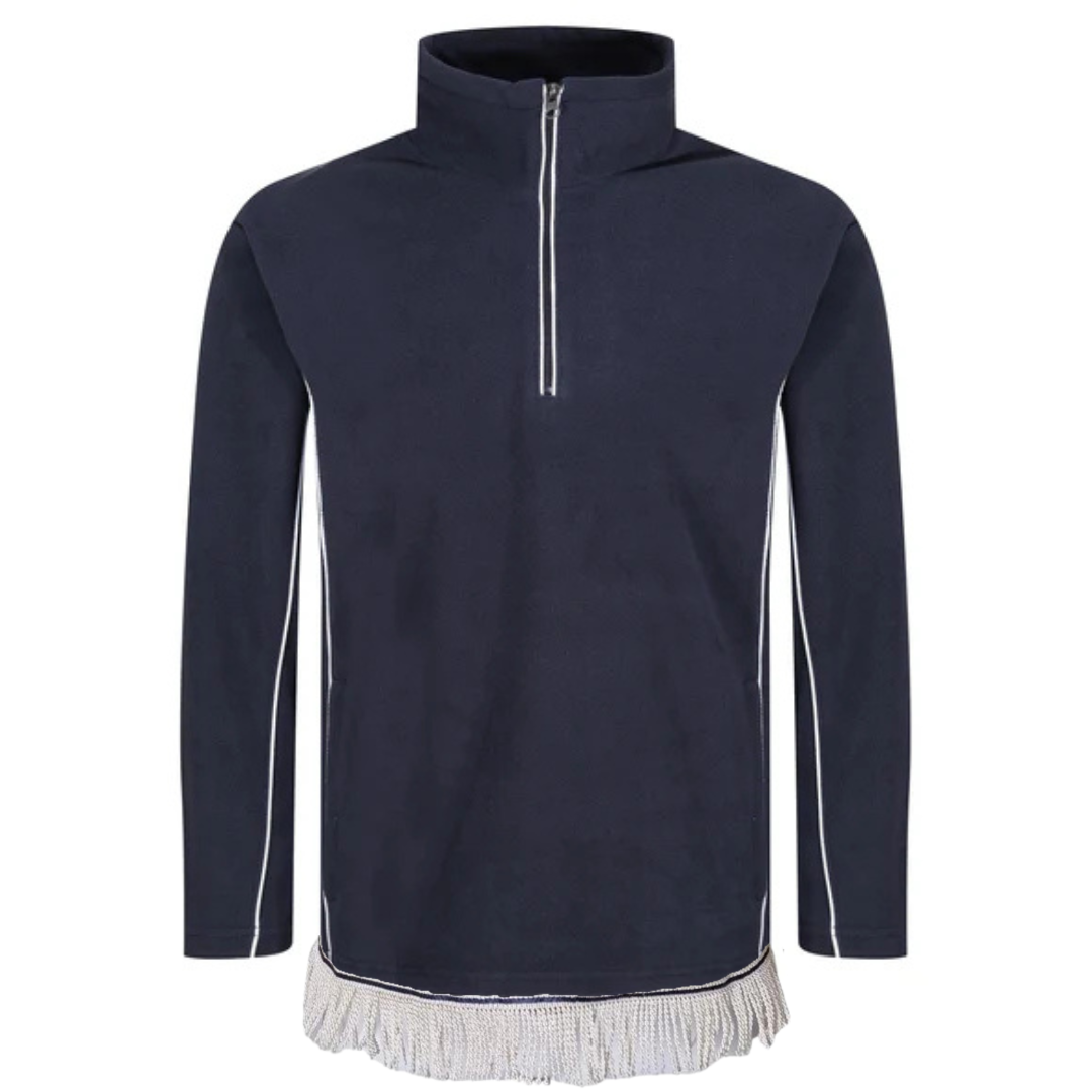 Men's Quarter Zip Fleece Top with Fringes