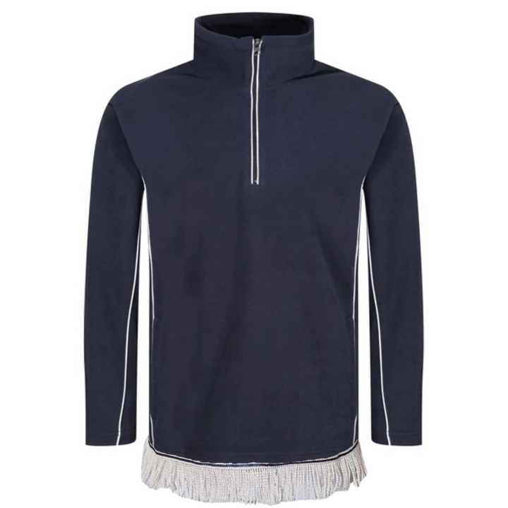 Men's Quarter Zip Fleece Top with Fringes