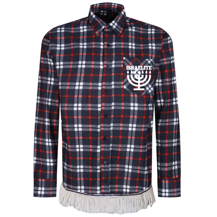 ISRAELITE Menorah Men's Brushed Cotton Check Shirt