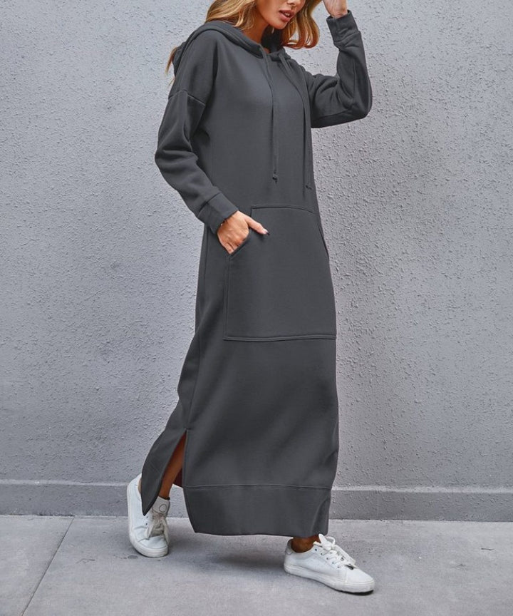 Front Pocket Hooded Sweatshirt Dress