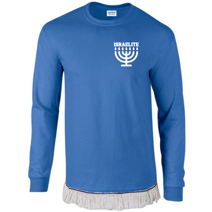 ISRAELITE Menorah Long Sleeve with White Bullion Fringes