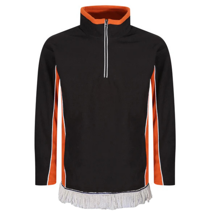 Men's Quarter Zip Fleece Top with Fringes