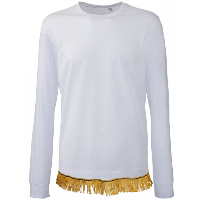 Men's Organic Long Sleeve Fringed T-Shirt