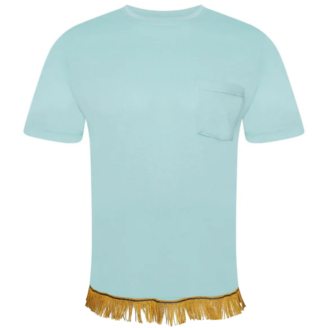 Crew Neck Pocket T-Shirt with Fringes