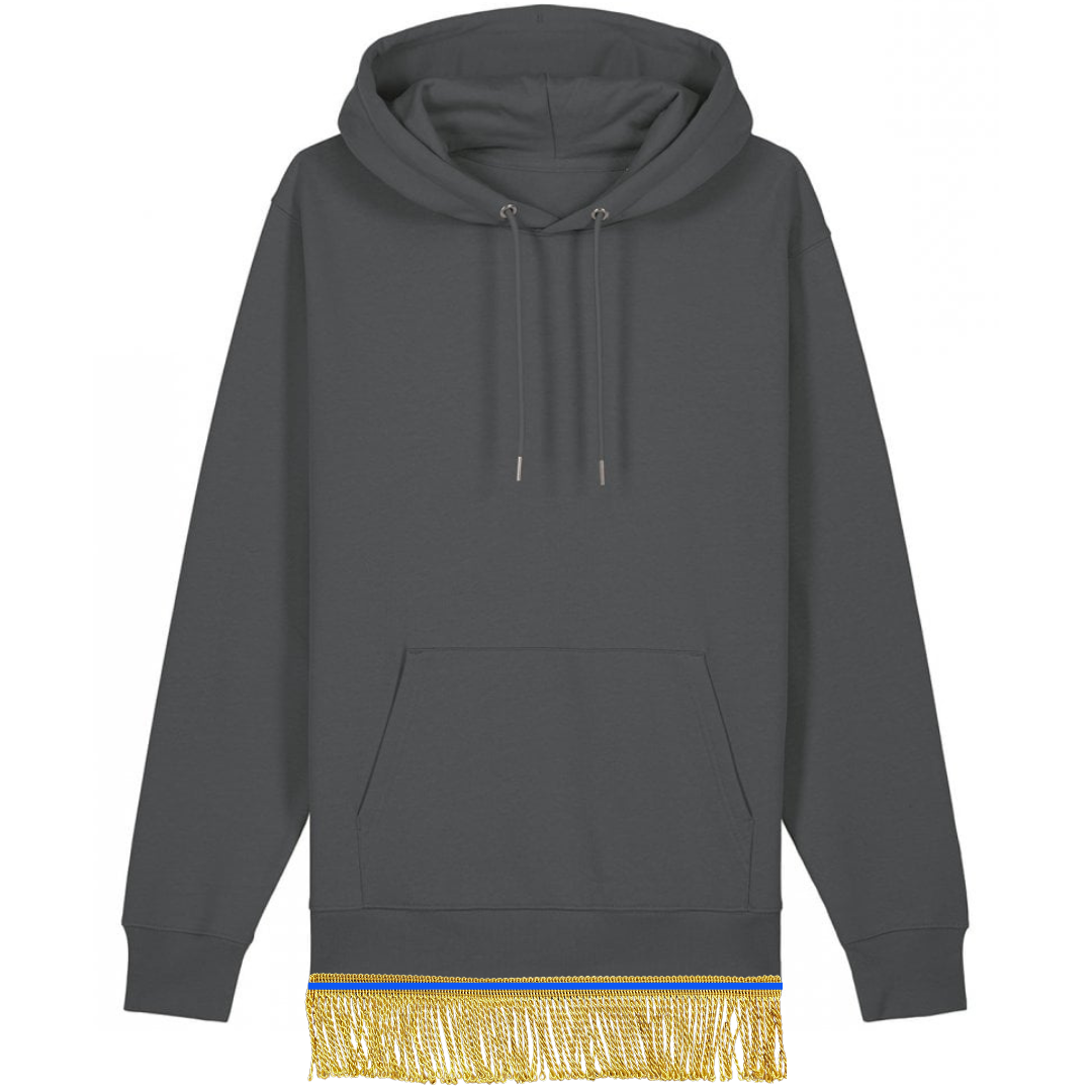 Men's Organic Cotton Pullover Hoodie with Fringes