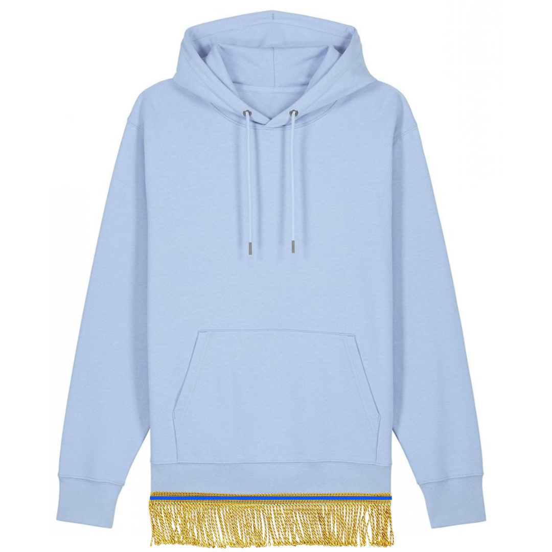 Men's Organic Cotton Pullover Hoodie with Fringes