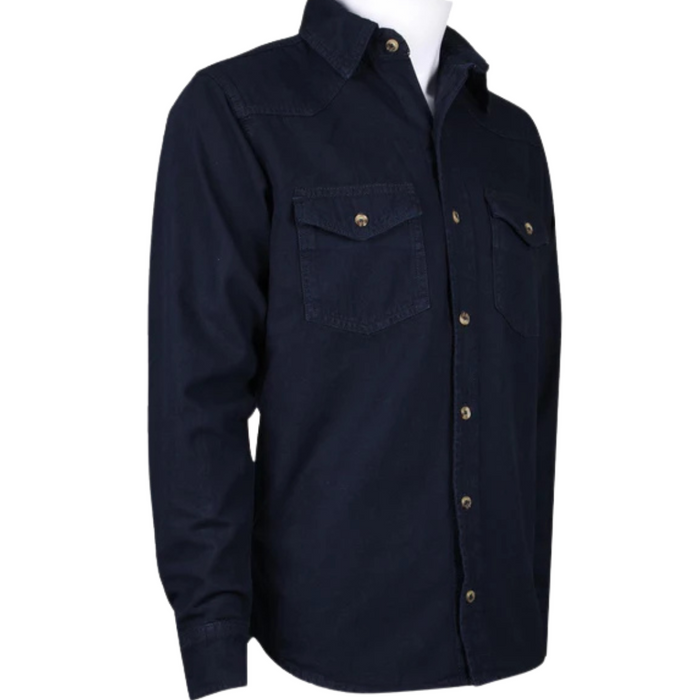 Men's Denim Long Sleeve Shirt with Fringes (BOGO)