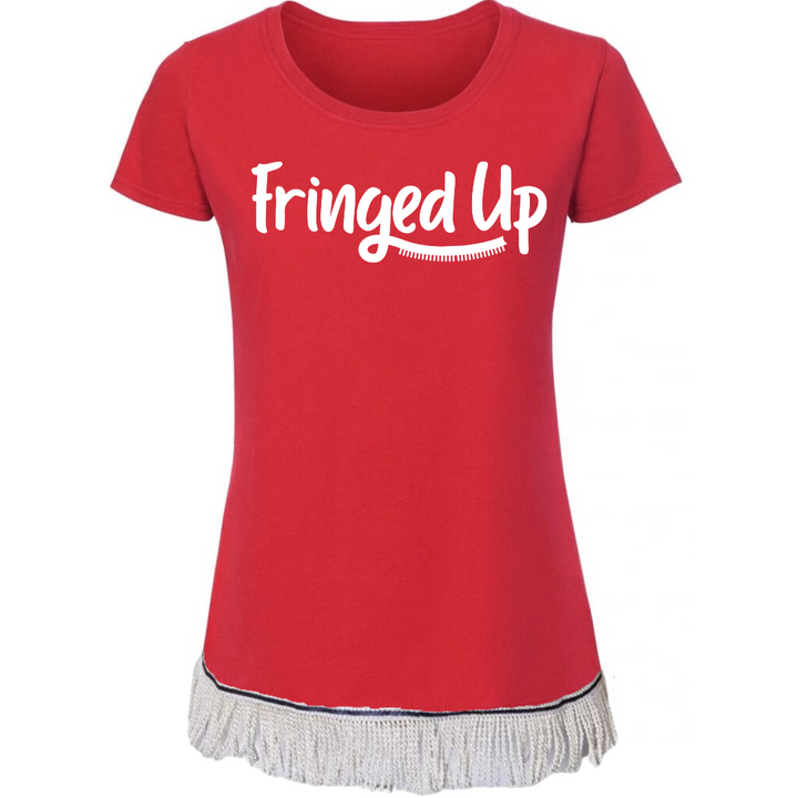 Fringed Up Women's T-Shirt with White Vinyl