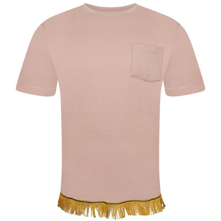 Crew Neck Pocket T-Shirt with Fringes