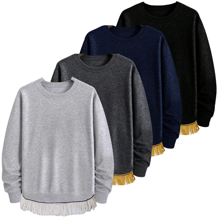 Men's 100% Cotton Sweatshirt with Fringes