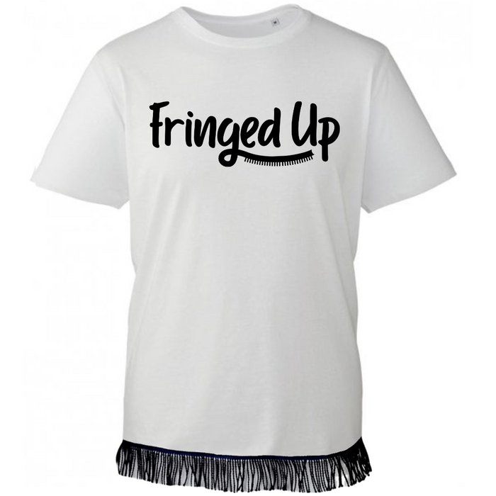 Fringed Up Adult T-Shirt with Black Vinyl