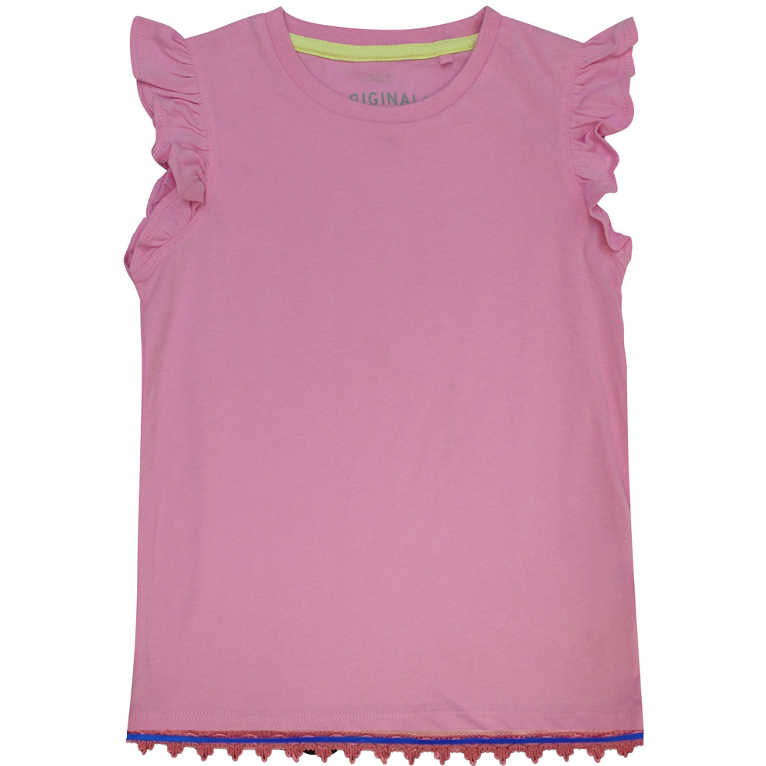 Girls 100% Cotton Frill Sleeve Top with Fringes