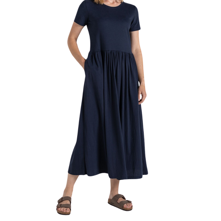 Organic Cotton Midi Dress with Pockets