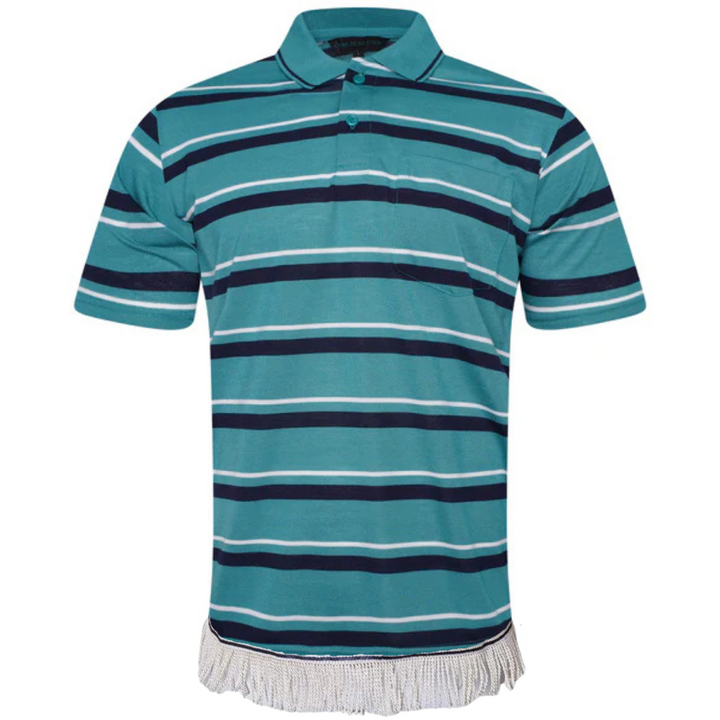 Men's Striped Polo Shirt with Fringes