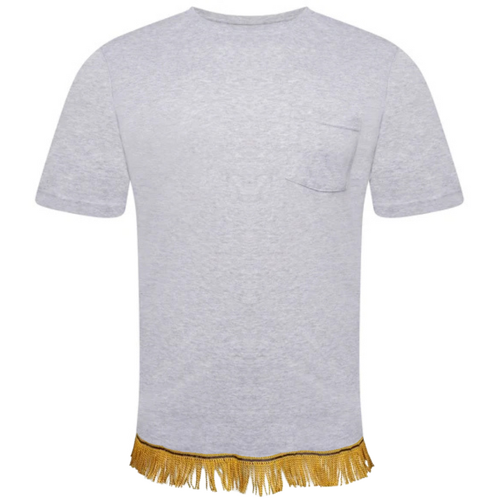 Crew Neck Pocket T-Shirt with Fringes