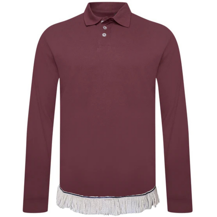 Cotton Long Sleeve Polo with Fringes (2 for $60/3 for $80) (8 Colors)