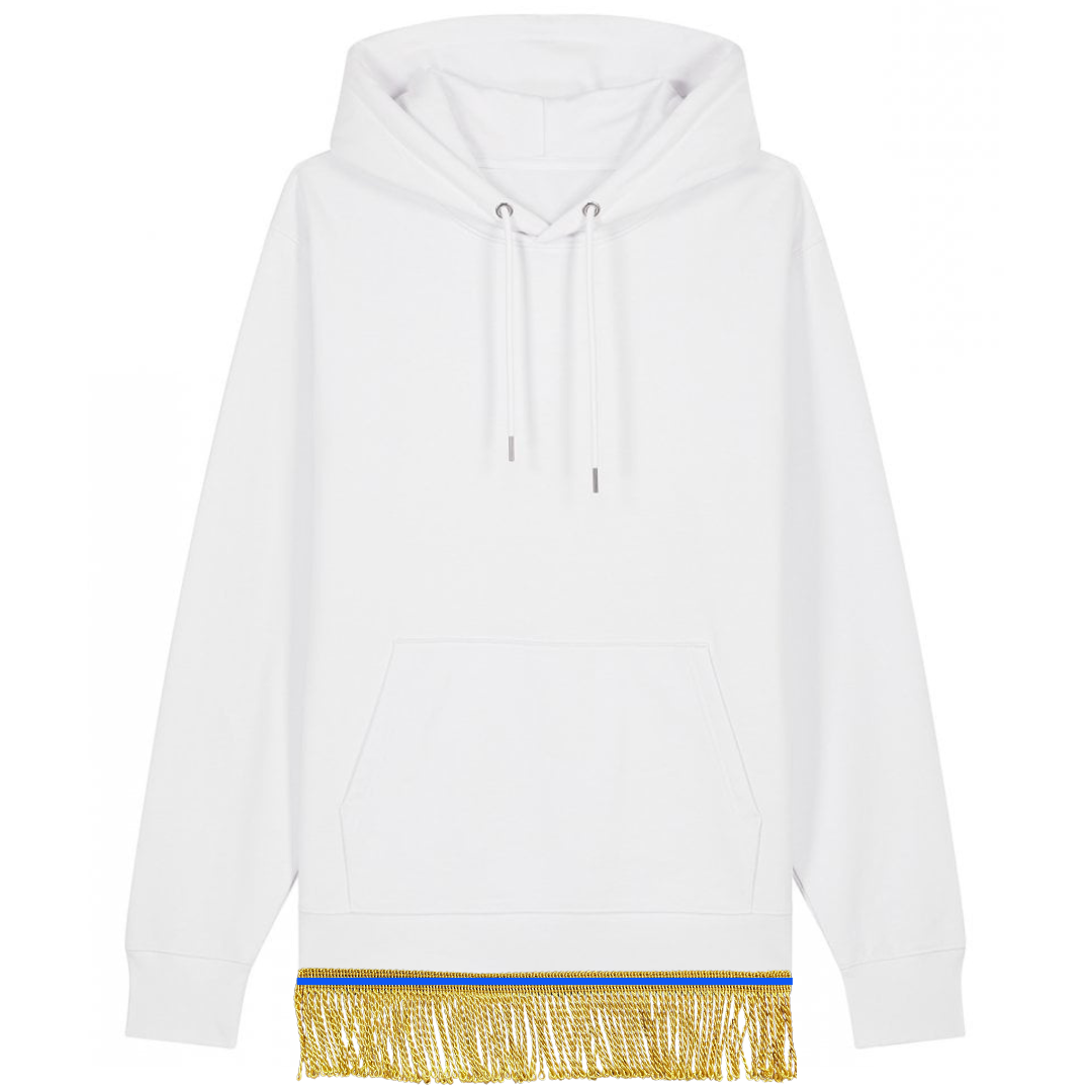 Men's Organic Cotton Pullover Hoodie with Fringes