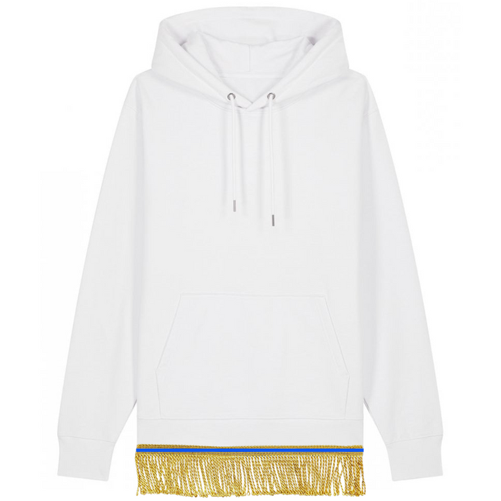 Men's Organic Cotton Pullover Hoodie with Fringes