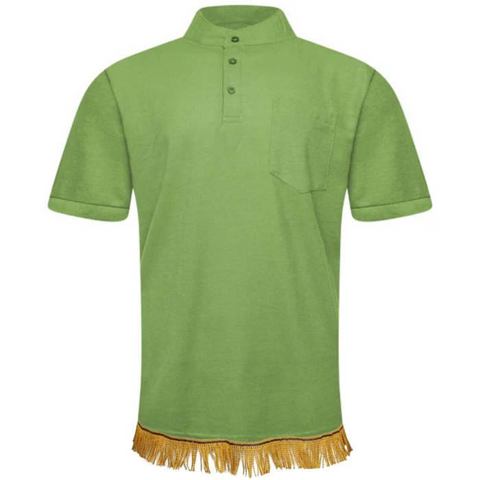 Men's Henley Collar Polo Shirt with Fringes